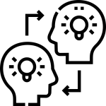 icon illustration to show transfer of knowledge