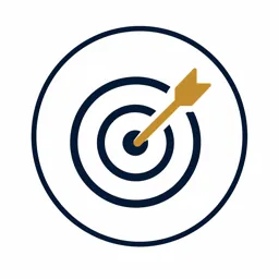 Target with arrow hitting the center representing clear outcomes and strategic goals