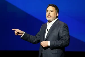 Shawn Layden delivering a keynote on the video game industry - shawn layden future of gaming | Aurum Speakers Bureau