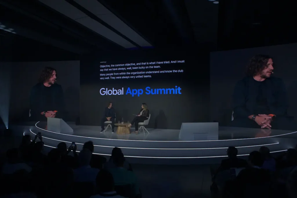 Carles Puyol in a fireside chat at the Global App Summit 2026 in Barcelona